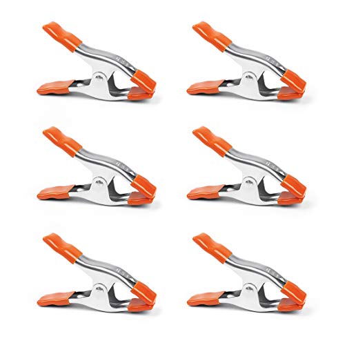 PONY 6-Pack 6" Heavy Duty Spring Clamp Set, Squeezed Metal Spring Clip
