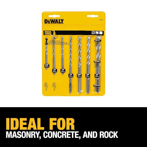 DEWALT Masonry Drill Bit Set, Percussion, Concrete & Block, 7-Piece (DW5207)