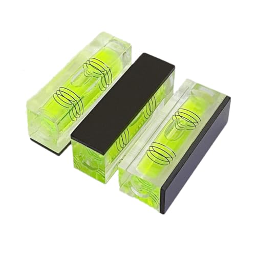 3Pcs Magnetic Small Bubble Levels 52x15x20mm Mini Square Bubble Spirit Level Measuring Layout Tools (52mm) - size: 52mm
