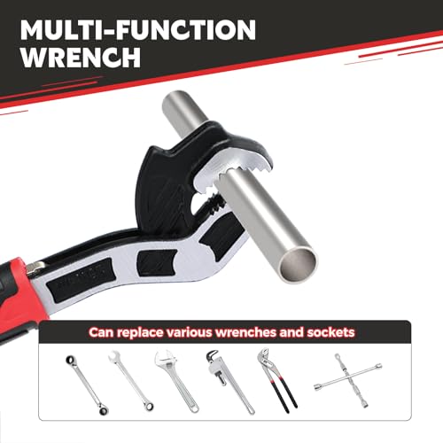 Multifunctional Adjustable Wrench, Automatic Size Adjustment Self-locking Wrench, 19-43mm Spring QuickWrench, Suitable for Pipeline Maintenance, Can Replace RatchetWrench, Pipe Clamp, etc. - size: 1-Piece Set (12 inch)