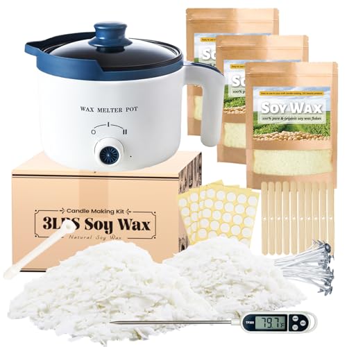 3lbs Soy Wax Melt Making Kit with Electric Wax Melting Pot - size: Wax Melting Pot 5pcs