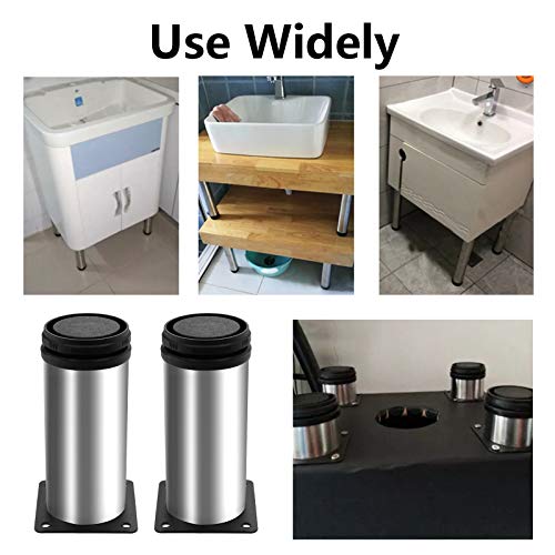 4 Pack Furniture Leg Set, 2" Dia 4.7" H Adjustable - size: 4.7 Inch