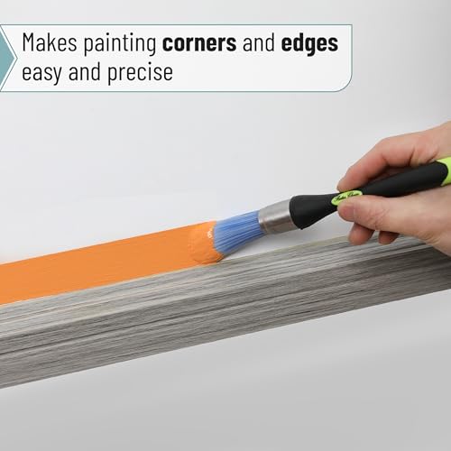 Bates- Trim Brush, 0.75 Inch, Edge Painting Tool, Trim Paint Brushes, Trimmer Edger, Trim Brush - color: Black-lime Green, size: 0.75 inch, 1 Pack