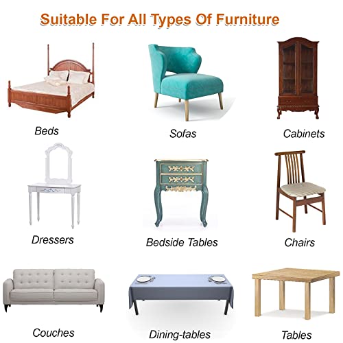 24PCS Furniture Sliders for Carpet & Hardwood Floors,1-1/2" Chair Sliders - size: 1 1/2 Inch Square