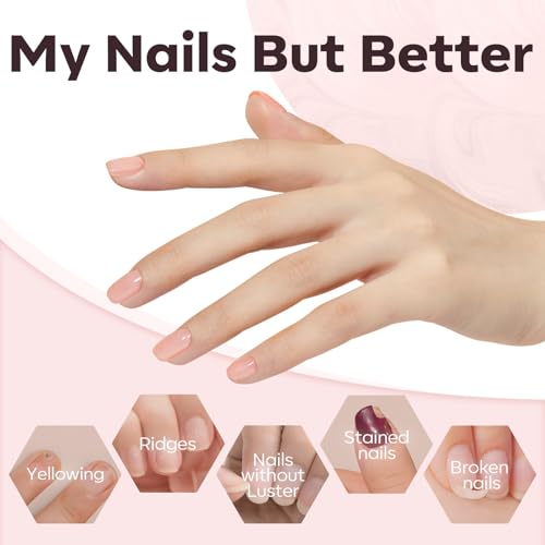 modelones Gel Polish Builder Nail Set, Base Colors Nude Hard Strengthener - color: B2-Barely Blush