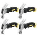 SOUJAP 4 PCS 8oz Camping Claw Hammer, 6 Inch Small Stubby Hammer with Coated Soft Yellow Handle for Home Repair, Craft Project