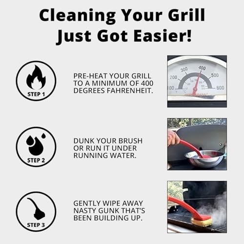 Grill Rescue BBQ Replaceable Scraper Cleaning Head, Bristle Free - Durable and Unique Scraper Tools for Cast Iron or Stainless-Steel Grates, Barbecue Cleaner (Non-Scraper Brush) - color: Non-scraper Brush