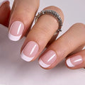 CurvLife Extra Short Oval French Tip Press On Nails, Classic Touch Round - color: A5 -Classic Touch