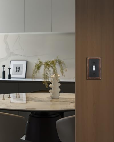 Switch Plates Outlet Covers, 4-Pack Aged Bronze Metal Wall Plates - color: Aged Bronze, size: 1 Toggle 4PK