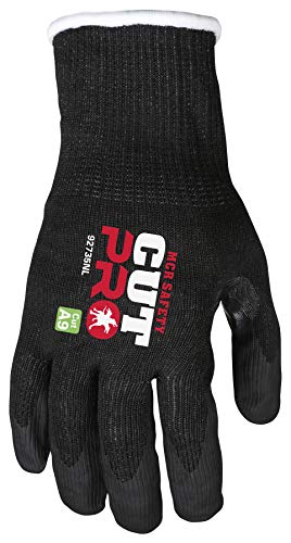 MCR Safety 92735NS Cut Pro 15 Gauge HyperMax/Steel Work Glove, Cut Protection, Nitrile Coated Palm & Fingertips, Thumb Crotch, Touchscreen Friendly, Small - size: Small