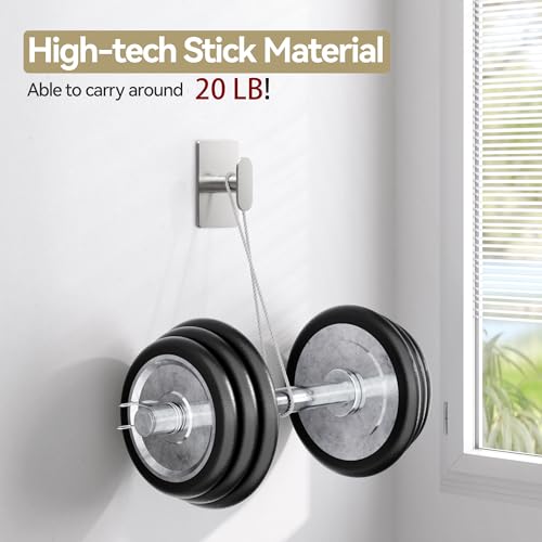 pickpiff Adhesive Towel Hooks: 20LB Extra Strong Wall Hanger, Silver 2 Pack - color: Silver, size: 2 Pack