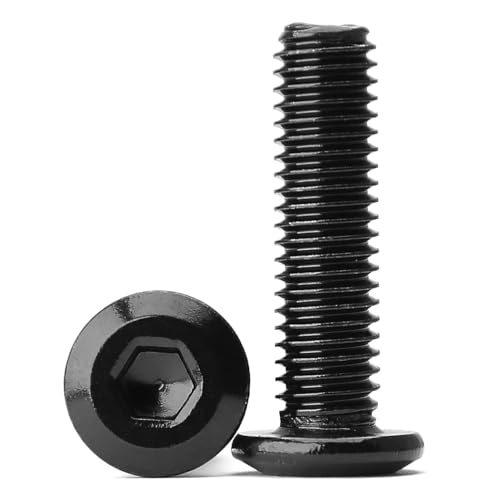 M6 x 50mm Flat Head Hex Socket Cap Screws Furniture Bolts, Stainless Steel 18-8 (304), Black Oxide, Countersunk Connector Screw, Full Thread, 20 PCS (with Hex Spanner) - size: M6 x 50mm