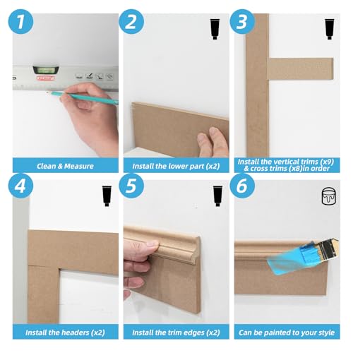 Art3d Premade Paintable Board and Batten Wainscoting Kit, 94.5 x 54 in - color: Log Color, size: 94.5 x 54 in