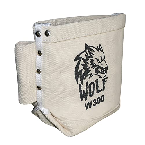 Wolf Canvas Tool Pouch, Tunnel Belt Loop, Bull Pin Loops & Bolt Bag Tote | Tradesman, Ironworker, Carpenter, 5’’x10’’x9’’ - color: Beige
