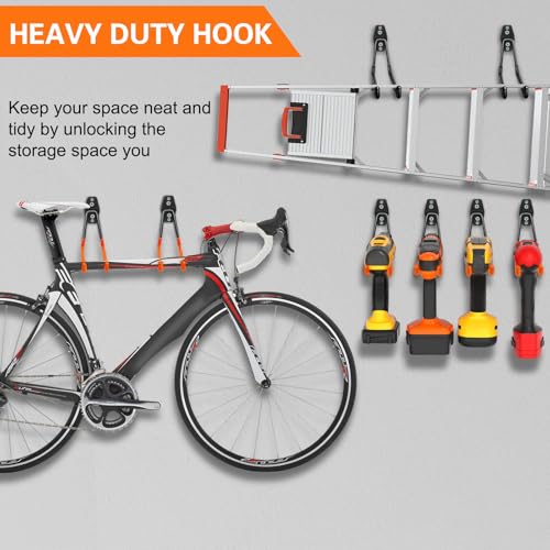HUPBIPY Garage Hooks Heavy Duty, Large Square Wall Hooks - color: Orange 8Pack, size: 7.7inch U Hook