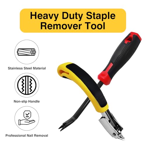 Staple Remover, Heavy Duty Staple Remover Tool,Upholstery Stapler Remover for Carpet,Wood,Floor, Furniture, Construction, Industrial Staple Lifter Removes Flooring, Carton Box Staples(2pcs) - style: 2pcs Staple Remover