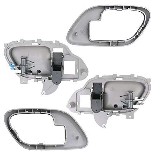 APPERFiT Interior Door Handle w/Bezel Kit (Gray) Compatible with 1995-2002 Chevy Chevrolet GMC Truck C1500 C2500 C3500 K1500 K2500 K3500 Suburban Tahoe Yukon Replaces 15708043 15708044 - color: Gray