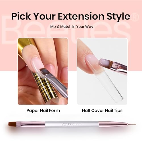 Beetles Hard Gel for Nails Kit,3 Colors Clear Nude Jelly White Sculpted Gel - color: Classic Neutral 3-Color Kit