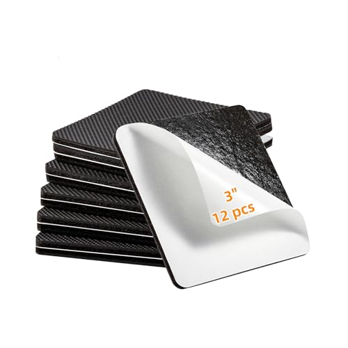 Furnigear Non Slip Furniture Pads - Self Adhesive Rubber Anti Skid Pads Grippers Rubber Chair Feet Furniture Pads for Hardwood Floors -Protectors for Furniture Table Legs Anti Slip 12 Pcs 3" Square - size: 3" Square 12pcs