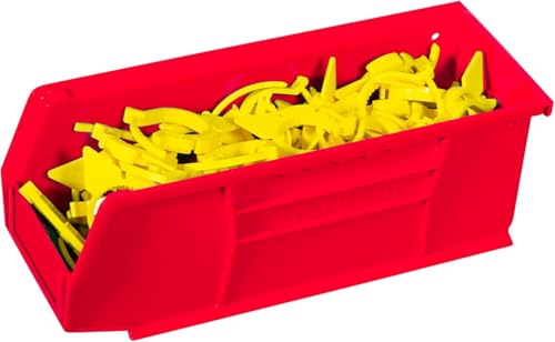 Akro-Mils 30224 AkroBins Plastic Storage Bins, 11"x 4"x 4", Red, 12-Pack - color: Red