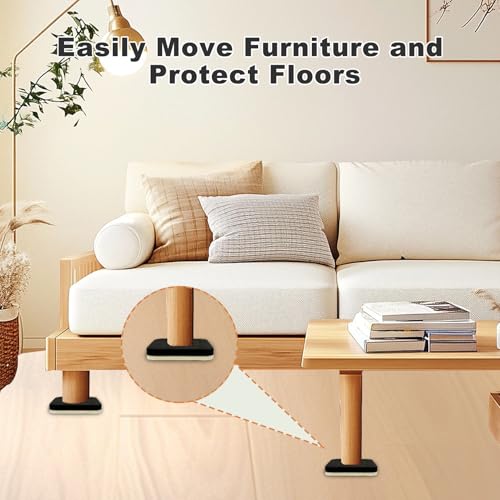 Felt Furniture Sliders 4 Pcs 5 Inch Furniture Slider for Hardwood Floors - size: 5 inch Square