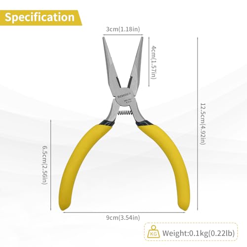 BOOSDEN 5" Needle Nose Pliers, Mini Jewelry Pliers with Side Cutter - size: 5''-1 pack