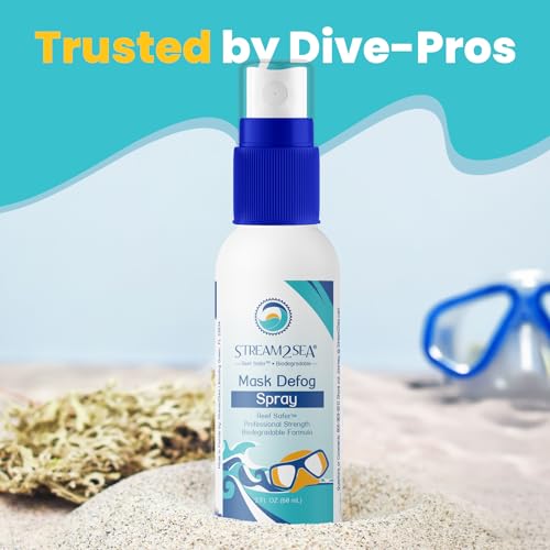 STREAM 2 SEA Reef Safe Anti-Fog Spray for Swim Goggles, Snorkel, Scuba & Ski Masks – Defogger for Diving, Snorkeling – 2Fl Oz - style: Spray