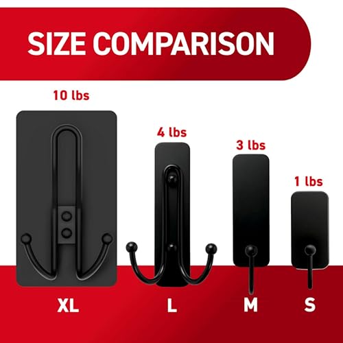 Command X-Large Black Triple Hooks, 2 Hooks, 6 Strips - style: 2-Pack