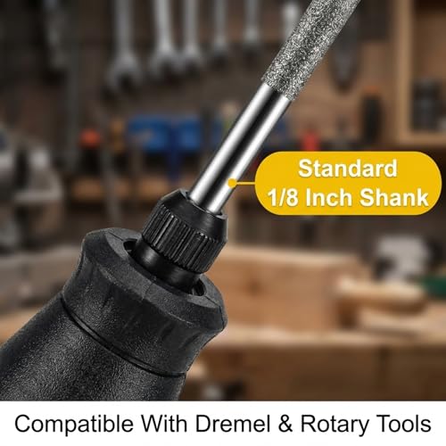 Drilax 3mm Diamond Drill Bits (1/8") 30 pcs Diamond Drill Bits for Stone, Glass, Sea Shells, Gemstones Compatible with Dremel Diamond Tipped Drill Bit Set - size: 3mm