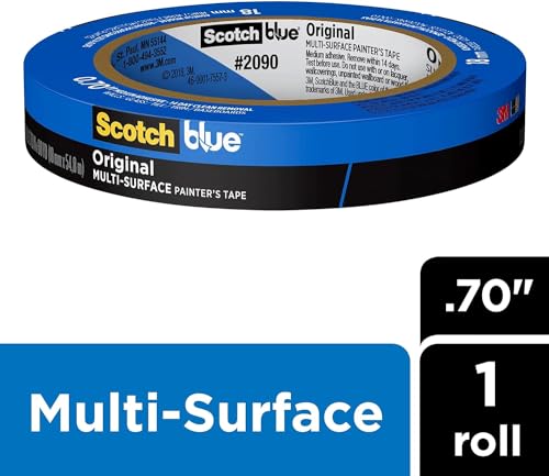 ScotchBlue Original Multi-Surface Painter's Tape, 0.70 Inches x 60 Yards, Blue, Paint Tape Protects Surfaces and Removes Easily, Multi-Surface Painting Tape for Indoor and Outdoor Use | Pack of 2 - size: Pack of 2