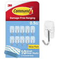Command Small Clear Wire Hooks, 10 Hooks, 12 Strips - size: 1 Pack