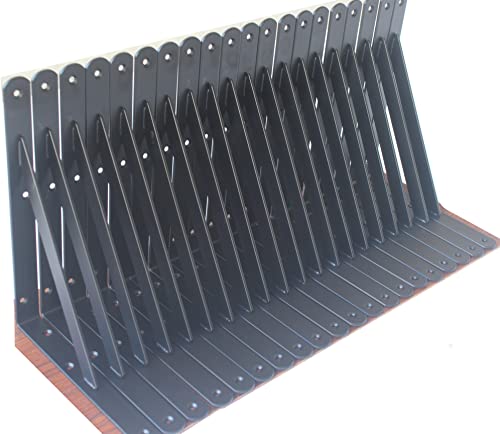 8 Pack L10 x H 8" Black Heavy Duty Shelf Brackets with Screws Metal Shelf Brackets Shelf Support Angle Brackets for Shelves L Brackets Heavy Duty Floating Shelf - size: 10''x8'', style: 8 Pack-Black
