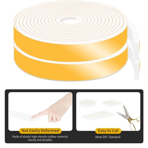 Door Seal Strip,High Density CR Insulation Tape,1 in x 1/4 in x 26Ft - color: White, size: 1 in x 1/4 in x 26 ft