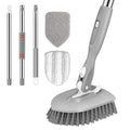 SetSail Tile Tub Scrubber Brush 3-in-1 Long Handle Shower Scrubber, Gray - color: Gray, size: 2 Pads