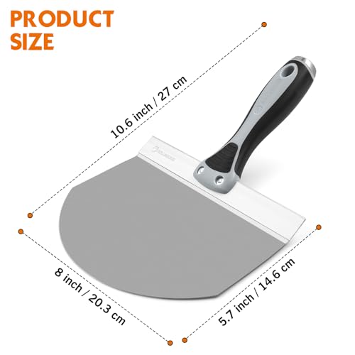ROLLINGDOG 8 Inch Drywall Bucket Scoop Stainless Steel - color: 8 Inch