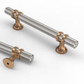 Asidrama 10 Pack 3.75 Inch(96mm) Knurled Satin Nickel and Champagne Bronze Kitchen Cabinet Handles, Cabinet Pulls Kitchen Cabinet Hardware Cupboard Handles Drawer Pulls - color: Nickel-Champagne Bronze, size: 3.75" Hole Center, style: 10 Pack