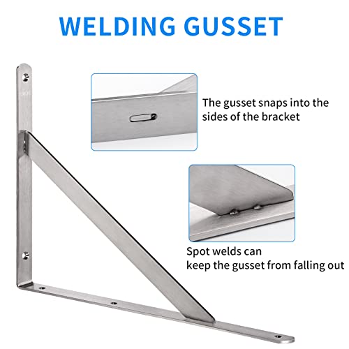 YUMORE 18 Inch Shelf Bracket, Heavy Duty L Bracket, 2 Pack - size: 18"(Soild)