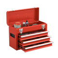 Portable Metal Tool Box with Drawers, Latches Tool Box with EVC Liners for Garage, Home and Workbench (Red) - color: Red
