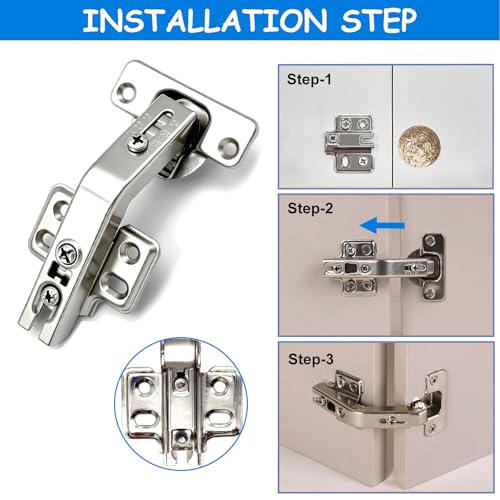 2 Pack 135° Lazy Susan Hinges for Cabinets, Corner Kitchen Cabinet Replacement Hardware, Bifold Door/Cupboard Folded/Folden Door Hinges with Screws