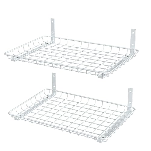 EVERHANGER Garage Wall Shelves 12x18 Inch, Wall Mounted Storage Shelf - color: White, size: 18X 12inch