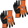 KLEIN TOOLS 60582 Work Gloves, Knit Dipped Cut Resistant ANSI A1 Nitrile Coated Gloves, Nylon-Spandex, Touchscreen Capable, X-Large, 2-Pair - size: X-Large, style: 2-pair Pack