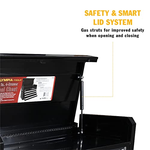 Olympia Tools 26-Inch 4-Drawer Portable Tool Chest Organizer Box, Black - size: 26-Inch Portable