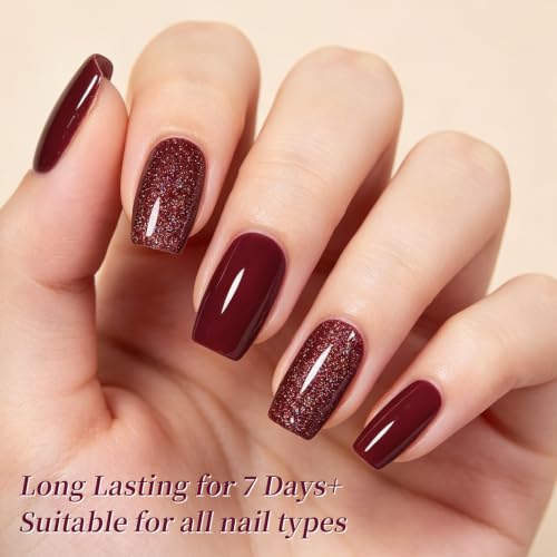Born Pretty Nude Nail Polish Set 6 Colors Lilac Lavender Burgundy Red Khaki - color: Muted Muse