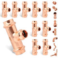 (wdaisy 10 PACK) Copper Press Reducing Tee – 3/4" x 1/2" x 3/4", Press Compatible Copper Fitting, Lead-Free, for Plumbing & Potable Water - size: 3/4" × 1/2" × 3/4" Copper Press Reducing Tee – 10P