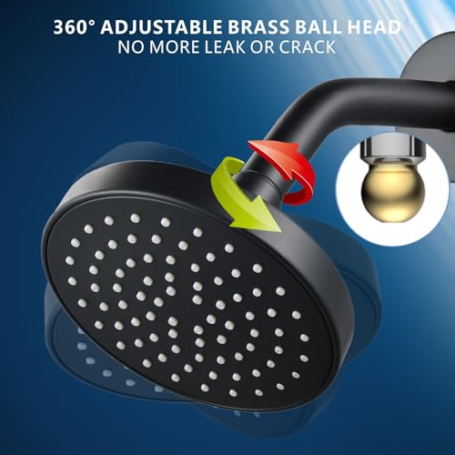 High Pressure Shower Head - 4.7“ Powerful Bathroom Pressure Boosting Rain Showerhead - Perfect Universal Replacement for Rainfall Shower Heads (Black) - style: 1 Pack Black