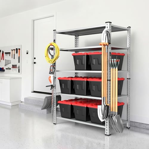 WALMANN Garage Wall Mounted Garden Tool Hooks, Folding Chair Storage Rack - style: Hooks with 2 Tracks