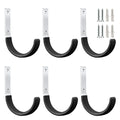 GeeWatom Heavy Duty Steel Garage Hooks,Garage Storage Utility Hooks,Heavy Duty Garage Garden Tool Organizer,Steel Wall Mount Hooks, Garden Hose Hanger, Small U Hooks (Black 6 Pack) - color: Black 6 Pack