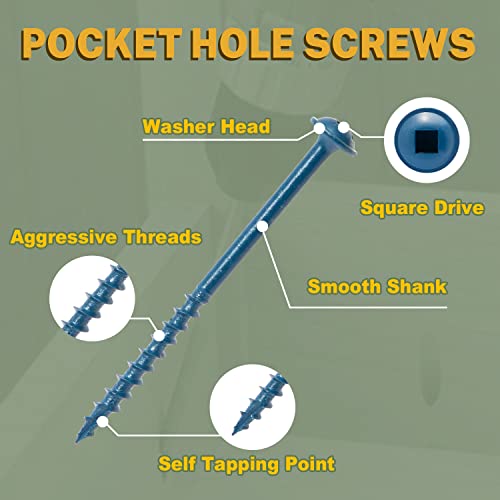LIONMAX Pocket Hole Screws 1 Inch, 300 PCS Exterior #8 Pocket Screws - size: #8 x 1"