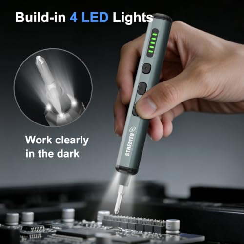 STREBITO Mini Electric Screwdriver, 67 in 1 Precision Screwdriver Set - color: Standard Green