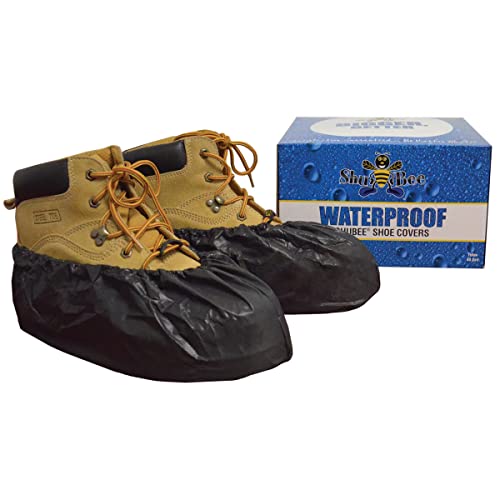 ShuBee Waterproof Shoe & Boot Covers Slip-Resistant Disposable for Plumbing Construction Floor Protection - 40 Pair - color: Black
